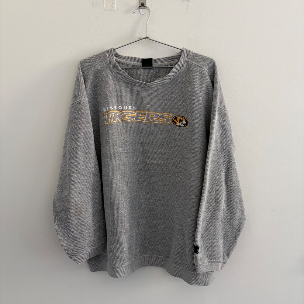 Vintage Team Starter Missouri Tigers Crewneck Sweatshirt Grey XL